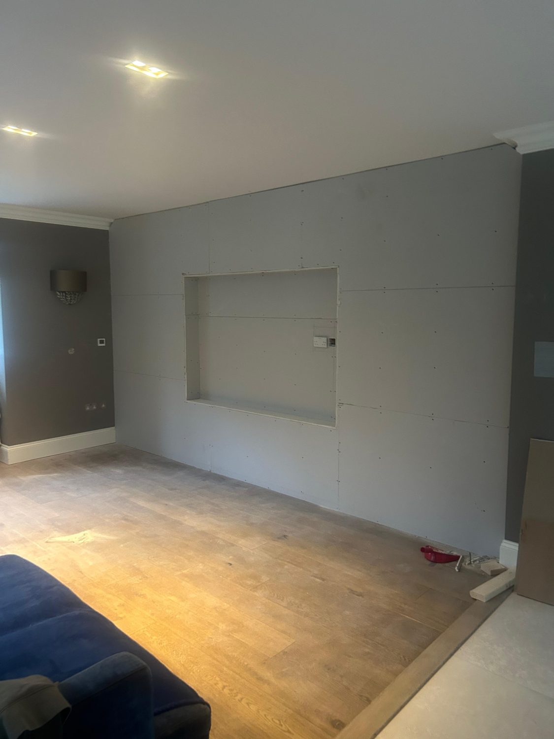 Media wall and built-in storage